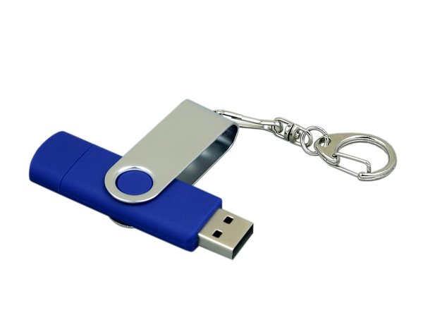 USB 2.0- флешка на 32 Гб с поворотным механизмом и дополнительным разъемом Micro USB - USB 2.0- флешка на 32 Гб с поворотным механизмом и дополнительным разъемом Micro USB