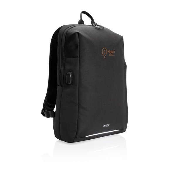 Рюкзак Swiss Peak с RFID-защитой и USB-A из rPET AWARE™, 15,6’’ - Рюкзак Swiss Peak с RFID-защитой и USB-A из rPET AWARE™, 15,6’’