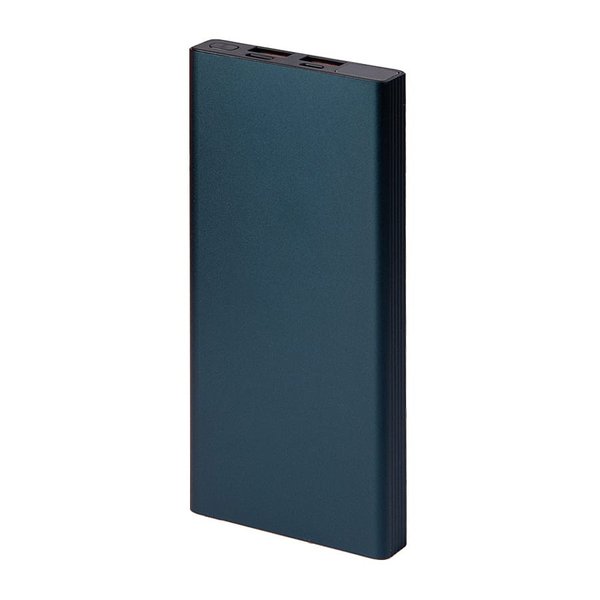 Универсальный аккумулятор Iron line 10 (10000 мАч), металл, черный, 14,7х6.6х1,5 см - Универсальный аккумулятор Iron line 10 (10000 мАч), металл, синий, 14,7х6.6х1,5 см