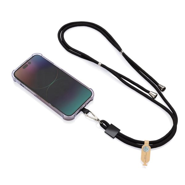 Ремешок-держатель для телефона CarryLoop из rPET RCS - Ремешок-держатель для телефона CarryLoop из rPET RCS