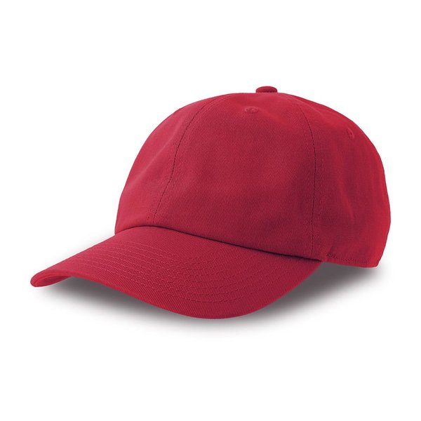 Бейсболка DAD HAT-S, 6 клиньев, металлическая застежка - Бейсболка "DAD HAT-S", 6 клиньев, металлическая застежка, красный, 100% хлопок, 270 г/м2