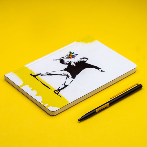 Набор Pininfarina Banksy - Набор Pininfarina Banksy Метатель цветов: шариковая ручка GrafeeX и блокнот линованный из каменной б