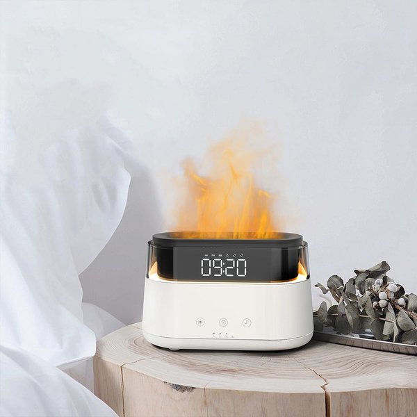 Светодиодный USB увлажнитель-ароматизатор Brava с часами с подсветкой, белый - Светодиодный USB увлажнитель-ароматизатор Brava с часами с подсветкой, белый