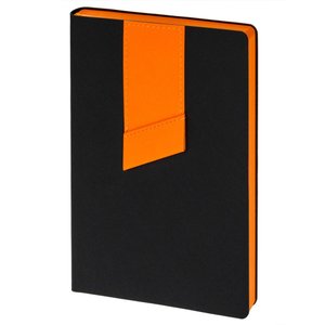 ежедневник bookmark, недатированный, черный с оранжевым