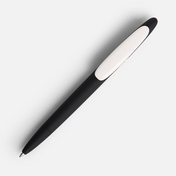 Ручка шариковая Prodir DS5 TRR-P Soft Touch, черная с белым