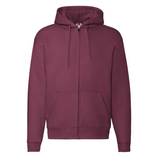 Толстовка с начесом PREMIUM HOODED SWEAT JACKET 280 - Толстовка "PREMIUM HOODED SWEAT JACKET", бордовый_XL, 70% х/б, 30% п/э, 260 г/м2