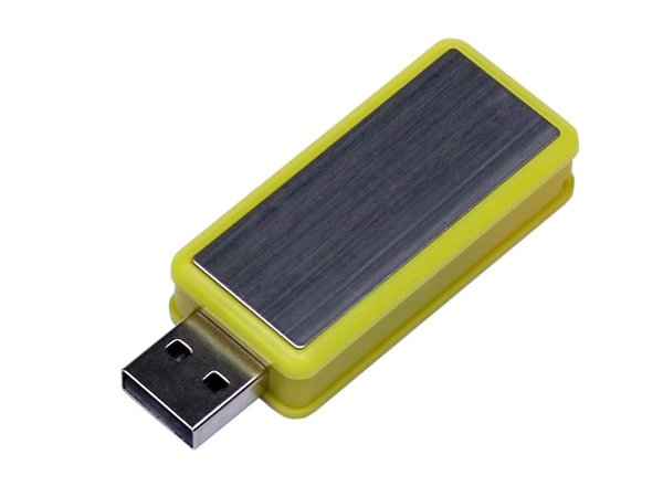 USB 2.0- флешка промо на 32 Гб прямоугольной формы, выдвижной механизм - USB 2.0- флешка промо на 32 Гб прямоугольной формы, выдвижной механизм