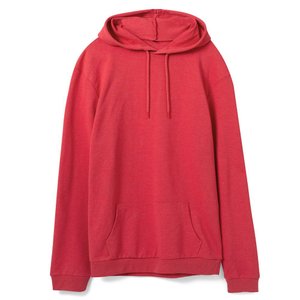 толстовка с капюшоном унисекс hoodie, красный меланж