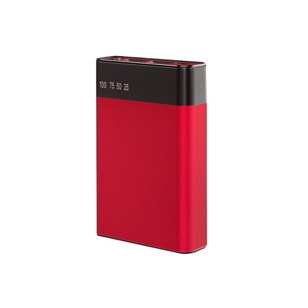 Внешний аккумулятор в металлическом корпусе Apria, 10000 mAh - Внешний аккумулятор в металлическом корпусе Apria, 10000 mAh, красный