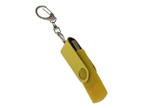 USB 2.0- флешка на 8 Гб с поворотным механизмом и дополнительным разъемом Type-C - USB 2.0- флешка на 8 Гб с поворотным механизмом и дополнительным разъемом Type-C