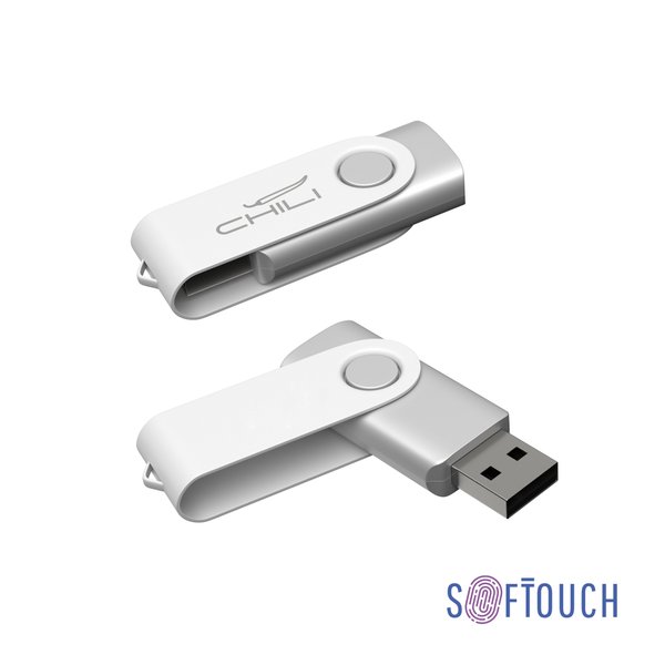 Флеш-карта "Vostok", объем памяти 16GB, покрытие soft touch# - Флеш-карта "Vostok", объем памяти 16GB, покрытие soft touch# белый