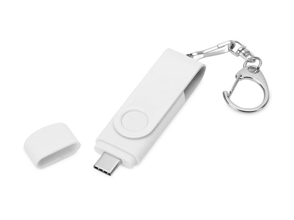 USB 3.0/micro USB/Type-C - флешка на 32 Гб 3-в-1 с поворотным механизмом - USB 3.0/micro USB/Type-C - флешка на 32 Гб 3-в-1 с поворотным механизмом