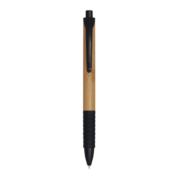 Ручка шариковая BAMBOO RUBBER, черная - Ручка шариковая BAMBOO RUBBER, черная