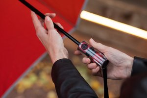 зонт наоборот складной futurum со светоотражающим кантом, красный
