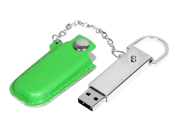 USB 2.0- флешка на 16 Гб в массивном корпусе с кожаным чехлом - USB 2.0- флешка на 16 Гб в массивном корпусе с кожаным чехлом
