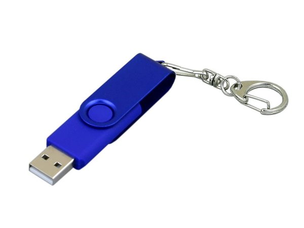 USB 2.0- флешка промо на 16 Гб с поворотным механизмом и однотонным металлическим клипом - USB 2.0- флешка промо на 16 Гб с поворотным механизмом и однотонным металлическим клипом