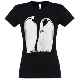 футболка женская like a penguin, черная
