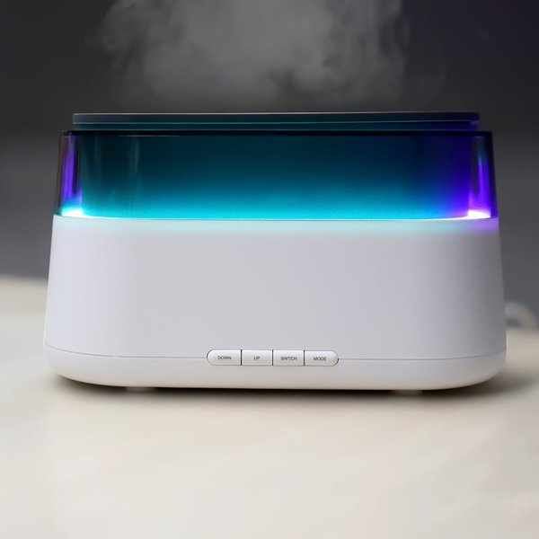 Светодиодный USB увлажнитель-ароматизатор Brava с часами с RGB подсветкой - Светодиодный USB увлажнитель-ароматизатор Brava с часами с RGB подсветкой