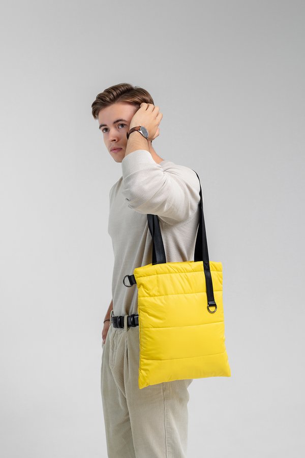 Шоппер Superbag Bubble, стёганый, с магнитной кнопкой - Шоппер Superbag Bubble, стёганый, с магнитной кнопкой (жёлтый с чёрным)