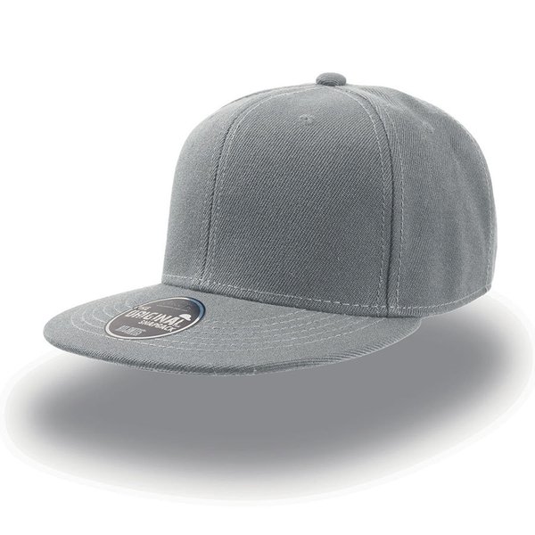 Бейсболка SNAP BACK, 6 клиньев, пластиковая застежка - Бейсболка "SNAP BACK", 6 клиньев, пластик. застежка, серый, 100% п/э,100% х/б, 400 гр/м2
