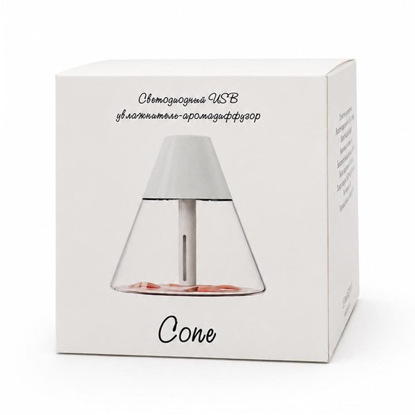 Светодиодный USB увлажнитель-аромадиффузор Cone, белый - Светодиодный USB увлажнитель-аромадиффузор Cone, белый