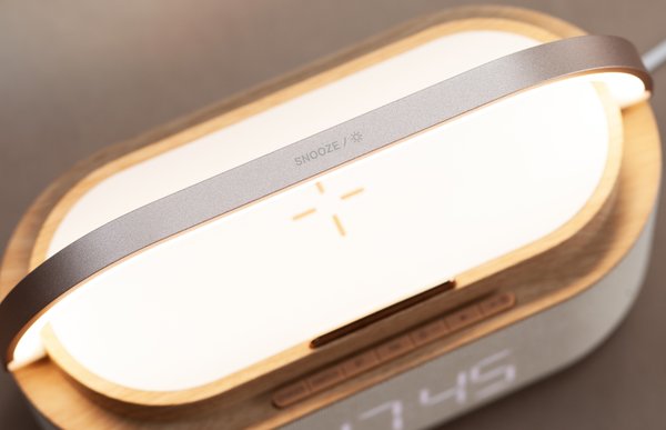 Bluetooth стерео-колонка "Smart Band" 10Вт (2х5Вт) с беспроводным (15W) ЗУ, лампой, часами, FM радио - Bluetooth стерео-колонка "Smart Band" 10Вт (2х5Вт) с беспроводным (15W) ЗУ, лампой, часами, FM радио бежевый