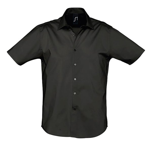 Рубашка мужская BROADWAY 140 - Рубашка мужская "Broadway", черный_4XL, 97% х/б, 3% п/э, 140г/м2