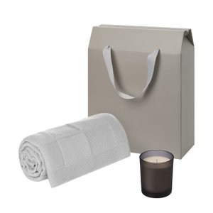 подарочный набор энигма (enigmа), селла софт (cella soft), серый (свеча, плед)