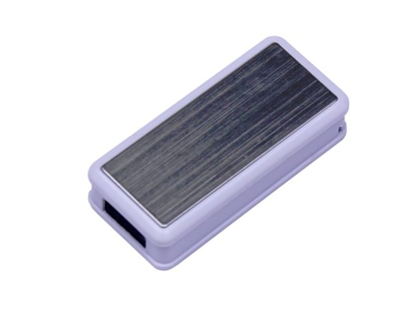 USB 2.0- флешка промо на 64 Гб прямоугольной формы, выдвижной механизм - USB 2.0- флешка промо на 64 Гб прямоугольной формы, выдвижной механизм