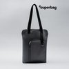 Шоппер Superbag Pocket, с внутренним креплением (карабин) и чехлом для мелочей (серый с черным)