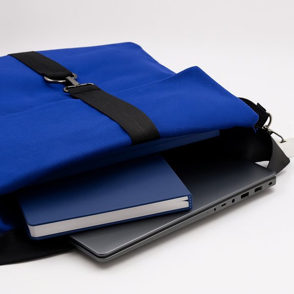 Шоппер Superbag Companion, с тремя отделениями, боковым креплением (карабин) и карманом - Шоппер Superbag Companion, с тремя отделениями, боковым креплением (карабин) и карманом (синий с черным)