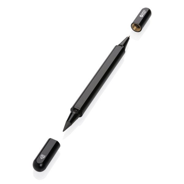 Ручка с двойным наконечником Swiss Peak Storm из переработанного алюминия RCS - Ручка с двойным наконечником Swiss Peak Storm из переработанного алюминия RCS