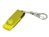 USB 2.0- флешка промо на 64 Гб с поворотным механизмом и однотонным металлическим клипом
