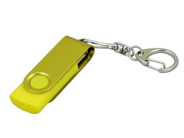 USB 2.0- флешка промо на 64 Гб с поворотным механизмом и однотонным металлическим клипом - USB 2.0- флешка промо на 64 Гб с поворотным механизмом и однотонным металлическим клипом