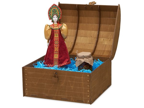 Подарочный набор: кукла фарфоровая, мёд с гецким орехом - Подарочный набор: кукла фарфоровая, мёд с гецким орехом