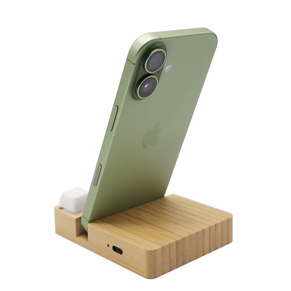Беспроводное зарядное устройство ClickPad (10W) в виде подставки для телефона, с клавишами анти-стресс - Беспроводное зарядное устройство ClickPad (10W) в виде подставки для телефона, с клавишами анти-стресс, белый
