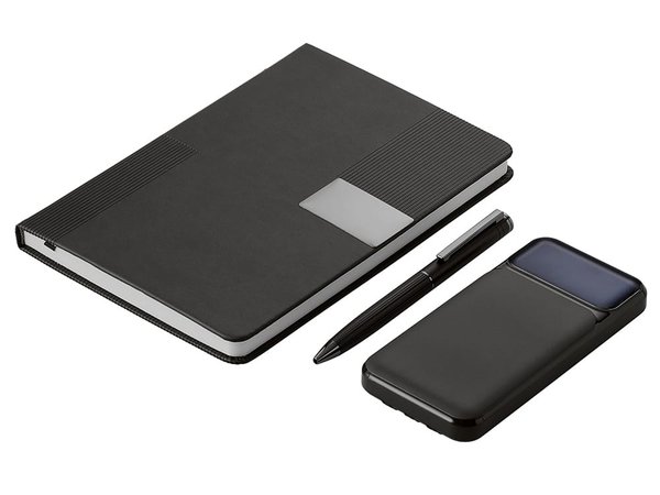 Подарочный набор «Tesla» с блокнотом А5, ручкой и пауэрбенком на 10 000 mAh - Подарочный набор «Tesla» с блокнотом А5, ручкой и пауэрбенком на 10 000 mAh