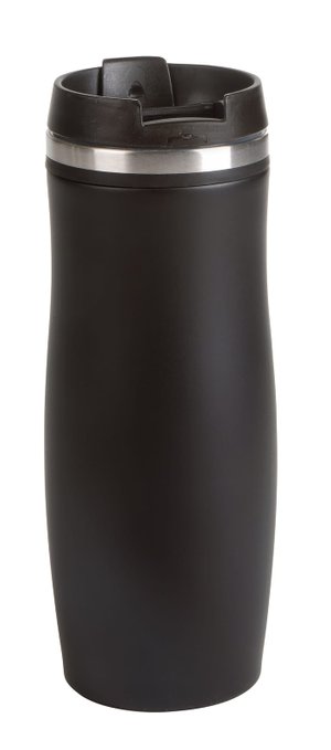 кружка дорожная двустенная dark crema, черная