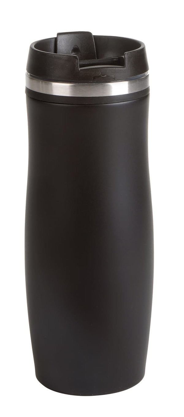 Кружка дорожная двустенная DARK CREMA, черная - Кружка дорожная двустенная DARK CREMA, черная