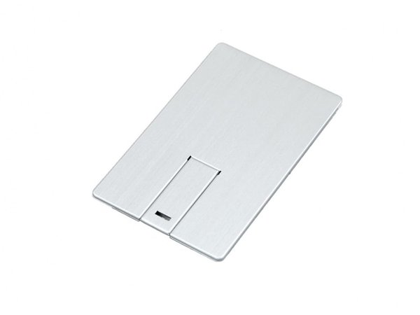 USB 2.0- флешка на 16 Гб в виде металлической карты, с раскладным чипом - USB 2.0- флешка на 16 Гб в виде металлической карты, с раскладным чипом