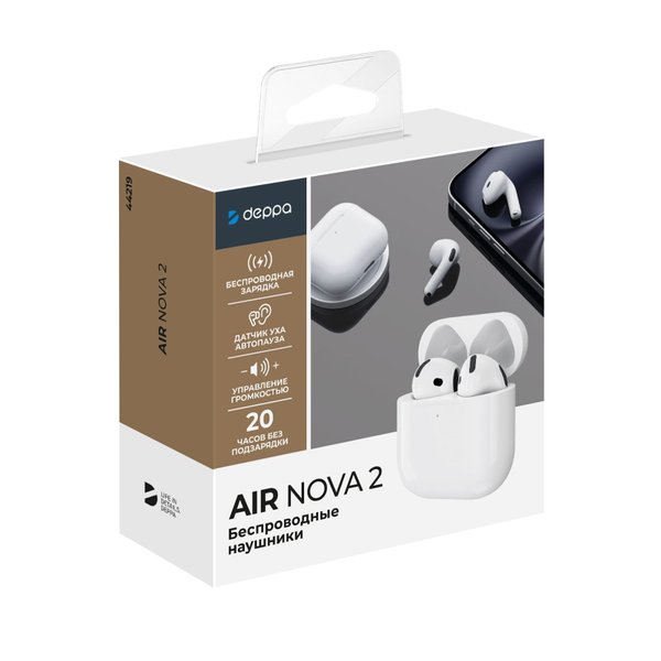 Беспроводные наушники с микрофоном Air Nova 2, TWS, BT5.4, 300 мАч, QI - Беспроводные наушники с микрофоном Air Nova 2, TWS, BT5.4, 300 мАч, QI