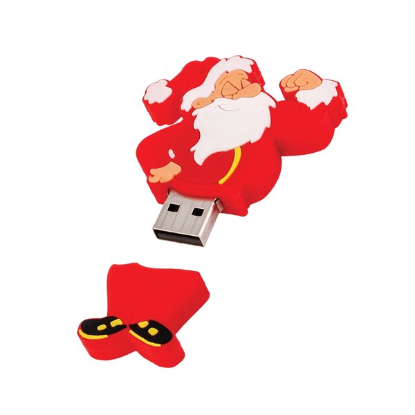 Флеш-карта "Дед Мороз" USB 8GB - Флеш-карта "Дед Мороз" USB 8GB красный с белым