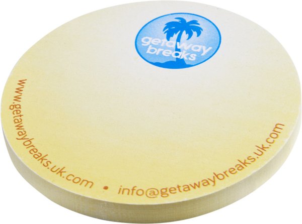 Самоклеящиеся стикеры Sticky-Mate® из переработанных материалов в форме круга. - Самоклеящиеся стикеры Sticky-Mate® из переработанных материалов в форме круга.