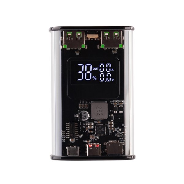 Зарядное (22.5W) устройство "Inside" 9000 mAh с прозрачным корпусом и цифровым индикатором заряда/напряжения/силы тока - Зарядное (22.5W) устройство "Inside" 9000 mAh с прозрачным корпусом и цифровым индикатором заряда/напряжения/силы тока черный