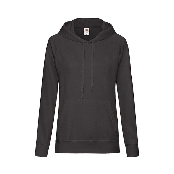 Толстовка женская без начеса LIGHTWEIGH HOODED SWEAT 240 - Толстовка женская "LIGHTWEIGHT", черный_XS, 80% хлопок, 20% полиэстер, 240 г/м2