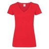 Футболка "Lady-Fit V-Neck T", красный_XS, 95% х/б, 5% эластан, 210 г/м2