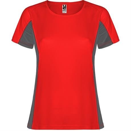 Спортивная футболка SHANGHAI WOMAN женская - Спортивная футболка SHANGHAI WOMAN женская, КРАСНЫЙ/ТЕМНЫЙ ГРАФИТ 2XL