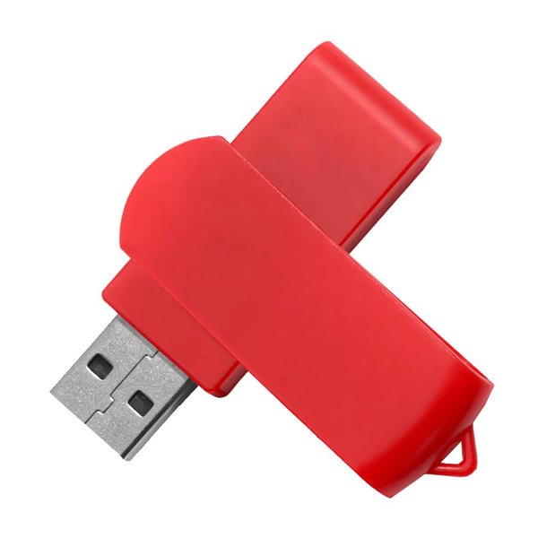USB flash-карта SWING (8Гб), белый, 6,0х1,8х1,1 см, пластик - USB flash-карта SWING (8Гб), красный, 6,0х1,8х1,1 см, пластик