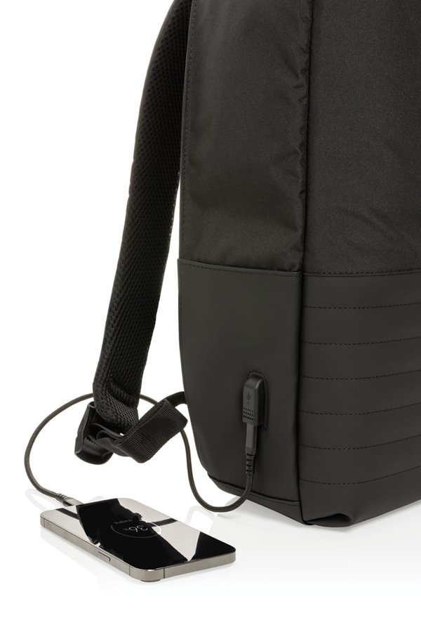 Антикражный рюкзак для ноутбука Swiss Peak с RFID-защитой из rPET AWARE™, 15,6’’ - Антикражный рюкзак для ноутбука Swiss Peak с RFID-защитой из rPET AWARE™, 15,6’’