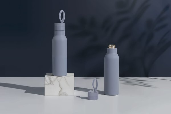 Бутылка для воды "Фитнес" 700 мл, покрытие soft touch - Бутылка для воды "Фитнес" 700 мл, покрытие soft touch серый